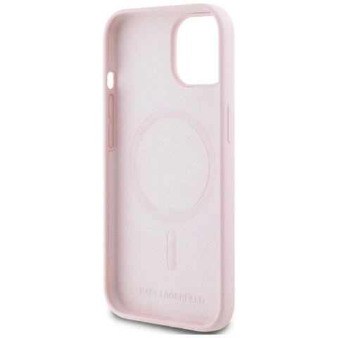 Karl Lagerfeld Nakładka HC MagSafe Silicone KC Body Ring do iPhone 15 Różowa