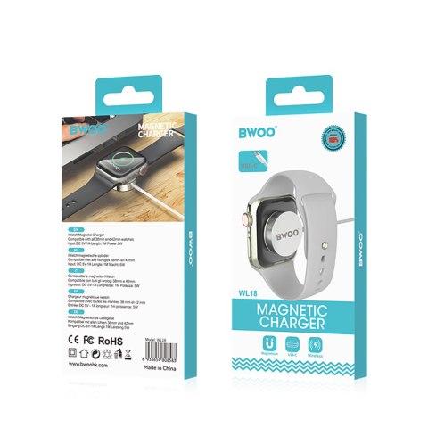 BWOO ładowarka bezprzewodowa PD WL-18, magnetyczna, 5W, biała