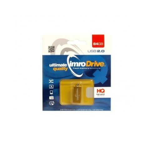 Imro pendrive 64GB USB 2.0 Edge złoty Imro pendrive 64GB USB 2.0 Edge złoty