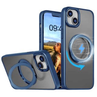 Nakładka Mag Ring Rotating do iPhone 15 Pro Max 6,7" granatowa