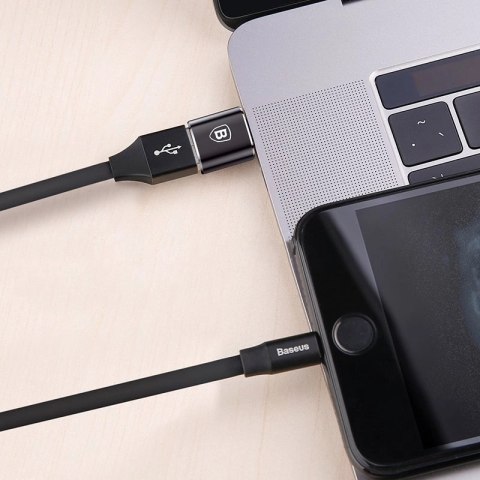 Adapter Baseus Mini przejściówka z USB-A na USB-C OTG - czarny Adapter Baseus Mini przejściówka z USB-A na USB-C OTG - czarny