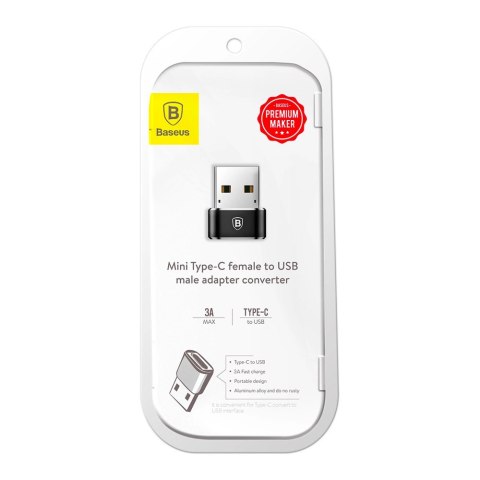 Adapter Baseus Mini przejściówka z USB-C na USB-A - czarny Adapter Baseus Mini przejściówka z USB-C na USB-A - czarny