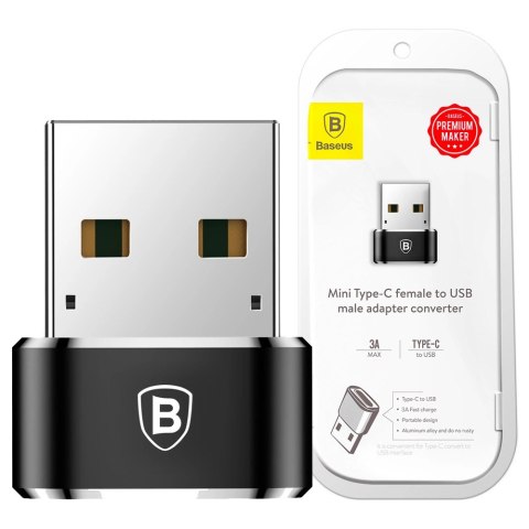 Adapter Baseus Mini przejściówka z USB-C na USB-A - czarny Adapter Baseus Mini przejściówka z USB-C na USB-A - czarny