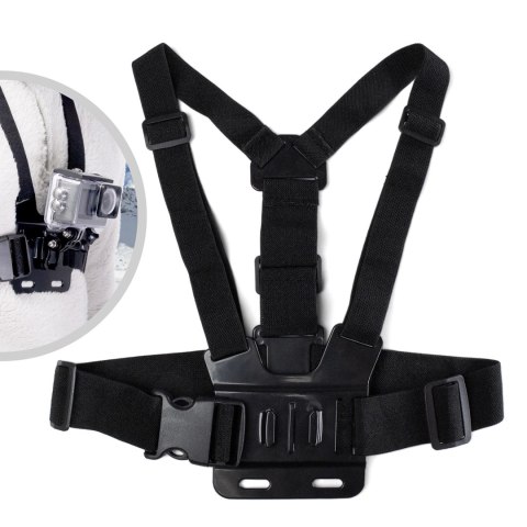 Chest Mount - szelki na klatkę piersiową do kamer sportowych GoPro SJCAM - czarne Chest Mount - szelki na klatkę piersiową do kamer sportowych GoPro SJCAM - czarne