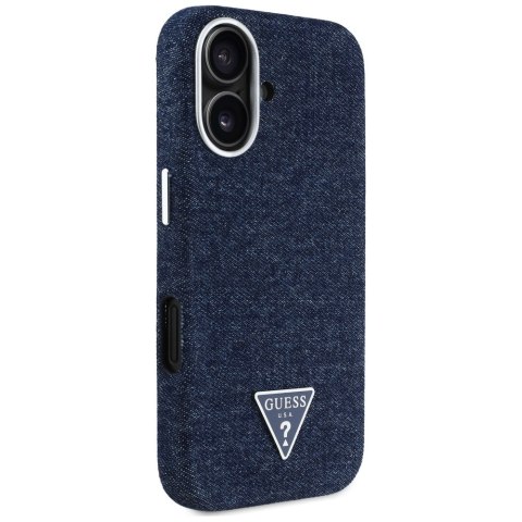 Guess Nakładka HC MagSafe FW Denim Triangle Logo do iPhone 16 Niebieska Guess Nakładka HC MagSafe FW Denim Triangle Logo do iPhone 16 Niebieska