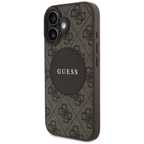 Guess Nakładka HC MagSafe PU 4G Circle with Classic Logo do iPhone 16 Brązowa Guess Nakładka HC MagSafe PU 4G Circle with Classic Logo do iPhone 16 Brązowa