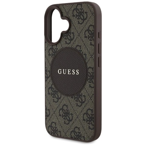 Guess Nakładka HC MagSafe PU 4G Circle with Classic Logo do iPhone 16 Brązowa Guess Nakładka HC MagSafe PU 4G Circle with Classic Logo do iPhone 16 Brązowa