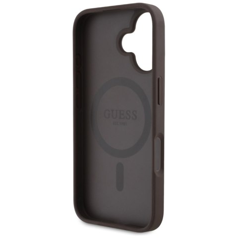 Guess Nakładka HC MagSafe PU 4G Circle with Classic Logo do iPhone 16 Brązowa Guess Nakładka HC MagSafe PU 4G Circle with Classic Logo do iPhone 16 Brązowa