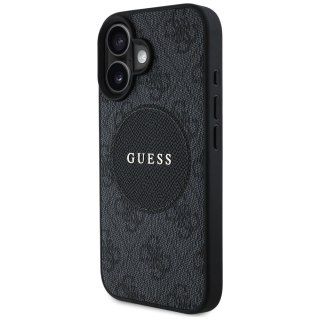 Guess Nakładka HC MagSafe PU 4G Circle with Classic Logo do iPhone 16 Czarna
