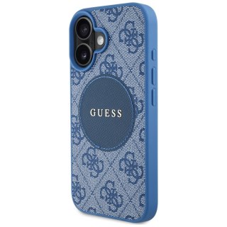 Guess Nakładka HC MagSafe PU 4G Circle with Classic Logo do iPhone 16 Niebieska