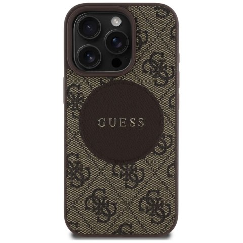 Guess Nakładka HC MagSafe PU 4G Circle with Classic Logo do iPhone 16 Pro Brązowa Guess Nakładka HC MagSafe PU 4G Circle with Classic Logo do iPhone 16 Pro Brązowa