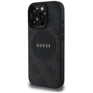 Guess Nakładka HC MagSafe PU 4G Circle with Classic Logo do iPhone 16 Pro Czarna