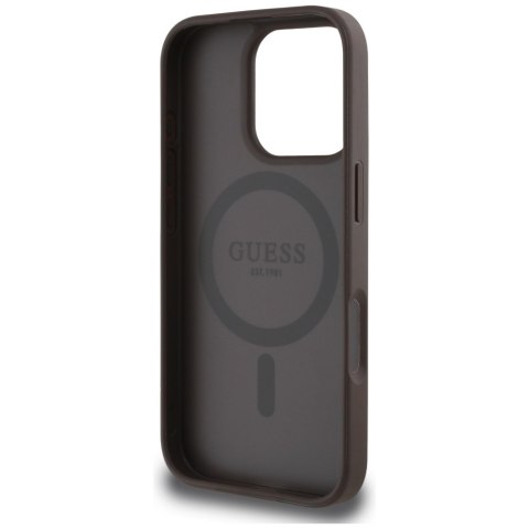Guess Nakładka HC MagSafe PU 4G Circle with Classic Logo do iPhone 16 Pro Max Brązowa Guess Nakładka HC MagSafe PU 4G Circle with Classic Logo do iPhone 16 Pro Max Brązowa