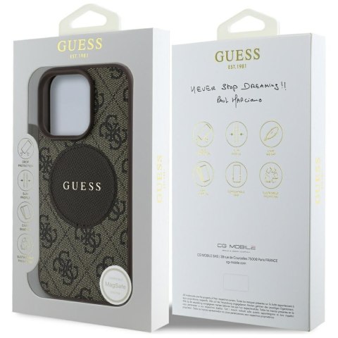 Guess Nakładka HC MagSafe PU 4G Circle with Classic Logo do iPhone 16 Pro Max Brązowa Guess Nakładka HC MagSafe PU 4G Circle with Classic Logo do iPhone 16 Pro Max Brązowa