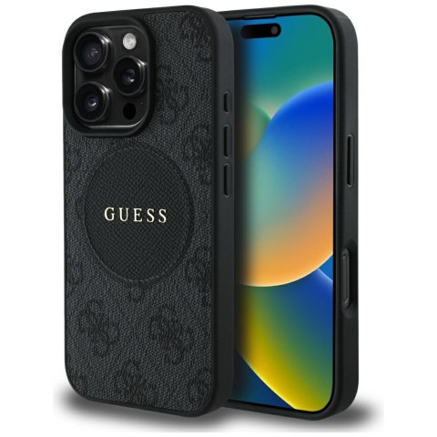 Guess Nakładka HC MagSafe PU 4G Circle with Classic Logo do iPhone 16 Pro Max Czarna Guess Nakładka HC MagSafe PU 4G Circle with Classic Logo do iPhone 16 Pro Max Czarna