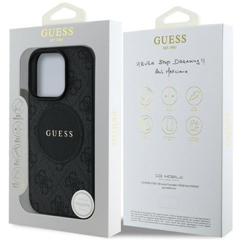 Guess Nakładka HC MagSafe PU 4G Circle with Classic Logo do iPhone 16 Pro Max Czarna Guess Nakładka HC MagSafe PU 4G Circle with Classic Logo do iPhone 16 Pro Max Czarna