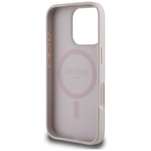Guess Nakładka HC MagSafe PU 4G Circle with Classic Logo do iPhone 16 Pro Max Różowa Guess Nakładka HC MagSafe PU 4G Circle with Classic Logo do iPhone 16 Pro Max Różowa