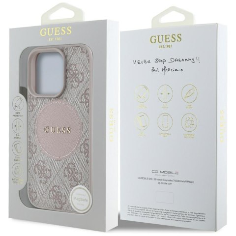 Guess Nakładka HC MagSafe PU 4G Circle with Classic Logo do iPhone 16 Pro Max Różowa Guess Nakładka HC MagSafe PU 4G Circle with Classic Logo do iPhone 16 Pro Max Różowa