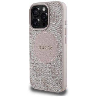 Guess Nakładka HC MagSafe PU 4G Circle with Classic Logo do iPhone 16 Pro Różowa