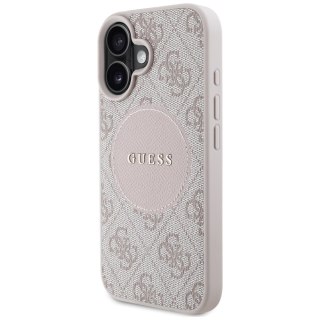 Guess Nakładka HC MagSafe PU 4G Circle with Classic Logo do iPhone 16 Różowa