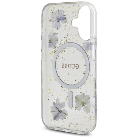 Guess Nakładka HC MagSafe Resin Flowers and Glitter do iPhone 16 Fioletowa Guess Nakładka HC MagSafe Resin Flowers and Glitter do iPhone 16 Fioletowa