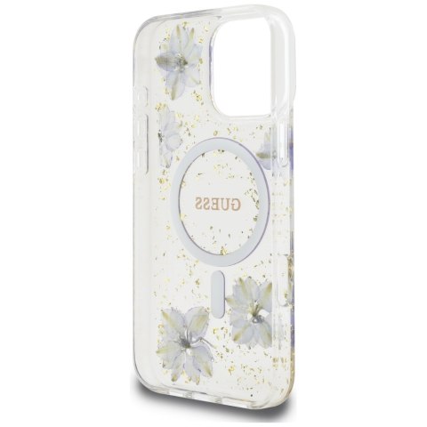 Guess Nakładka HC MagSafe Resin Flowers and Glitter do iPhone 16 Pro Max Fioletowa Guess Nakładka HC MagSafe Resin Flowers and Glitter do iPhone 16 Pro Max Fioletowa