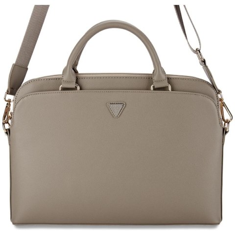 Guess torba Computer Bag Grained PU Zipper Pocket & Triangle Logo do laptopa 15" brązowa Guess torba Computer Bag Grained PU Zipper Pocket & Triangle Logo do laptopa 15" brązowa