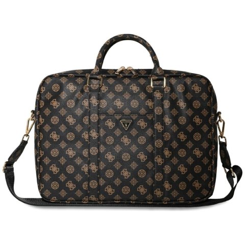 Guess torba Computer Bag Peony Front Pocket & Zipper Triangle Logo do laptopa 16" czarna Guess torba Computer Bag Peony Front Pocket & Zipper Triangle Logo do laptopa 16" czarna