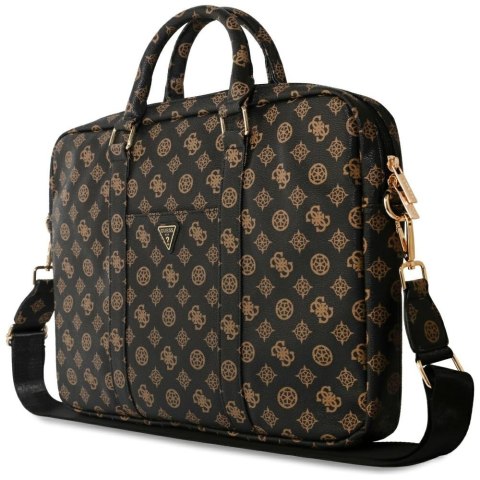 Guess torba Computer Bag Peony Front Pocket & Zipper Triangle Logo do laptopa 16" czarna Guess torba Computer Bag Peony Front Pocket & Zipper Triangle Logo do laptopa 16" czarna