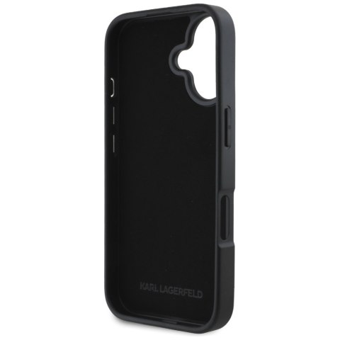 Karl Lagerfeld Nakładka HC Grained PU CardSlot Metal Elong do iPhone 16 Czarna Karl Lagerfeld Nakładka HC Grained PU CardSlot Metal Elong do iPhone 16 Czarna