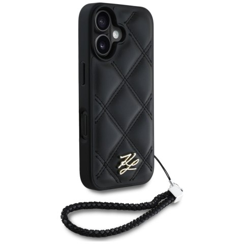 Karl Lagerfeld Nakładka HC Quilted PU Initial Logo & Chain Strap do iPhone 16 Czarna