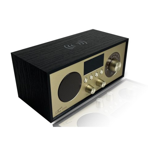 LTC przenośne radio BRDA, Bluetooth, FM, USB, 2200mAh, 10W ładowanie indukcyjne, czarno-złote LTC przenośne radio BRDA, Bluetooth, FM, USB, 2200mAh, 10W ładowanie indukcyjne, czarno-złote