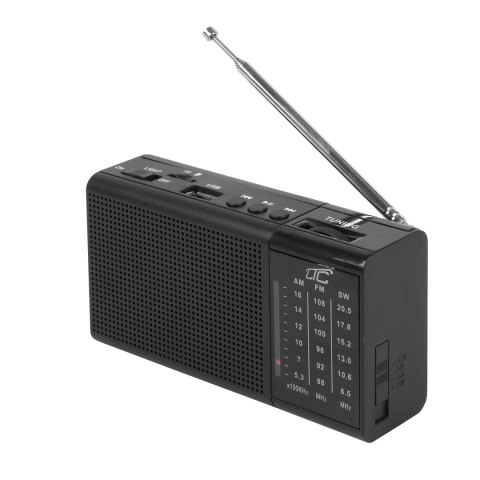LTC przenośne radio REGA, USB, TF, AUX, mini latarka LED, czarne LTC przenośne radio REGA, USB, TF, AUX, mini latarka LED, czarne