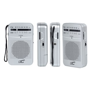 LTC przenośne radio kieszonkowe LEGA, AM/FM, mini jack, srebrne