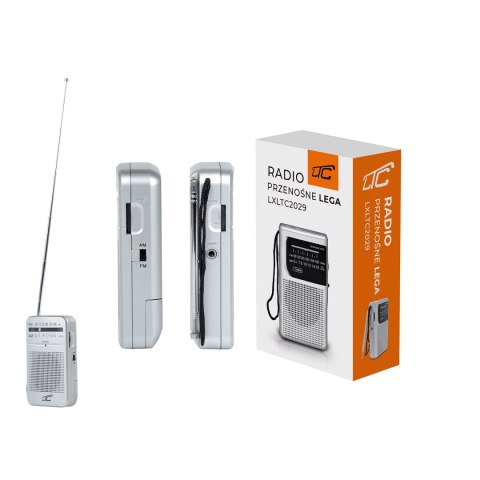 LTC przenośne radio kieszonkowe LEGA, AM/FM, mini jack, srebrne LTC przenośne radio kieszonkowe LEGA, AM/FM, mini jack, srebrne