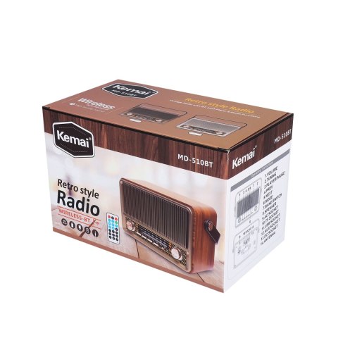 LTC przenośne radio retro RABA, pilot, Bluetooth, FM, USB, SD, AUX, brązowe LTC przenośne radio retro RABA, pilot, Bluetooth, FM, USB, SD, AUX, brązowe