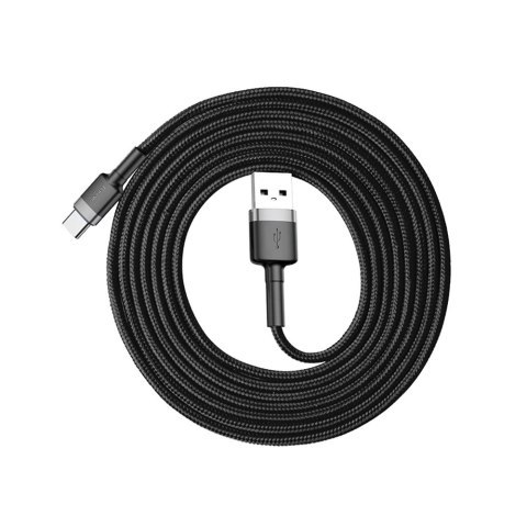 Baseus Cafule Cable wytrzymały nylonowy kabel przewód USB / USB-C QC3.0 2A 2M czarno-szary (CATKLF-CG1) Baseus Cafule Cable wytrzymały nylonowy kabel przewód USB / USB-C QC3.0 2A 2M czarno-szary (CATKLF-CG1)
