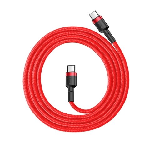Kabel Baseus CATKLF-G09 USB-C - USB-C PD QC 60W 3A 480Mb/s 1m - czerwony Kabel Baseus CATKLF-G09 USB-C - USB-C PD QC 60W 3A 480Mb/s 1m - czerwony