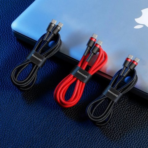 Kabel Baseus CATKLF-G09 USB-C - USB-C PD QC 60W 3A 480Mb/s 1m - czerwony Kabel Baseus CATKLF-G09 USB-C - USB-C PD QC 60W 3A 480Mb/s 1m - czerwony