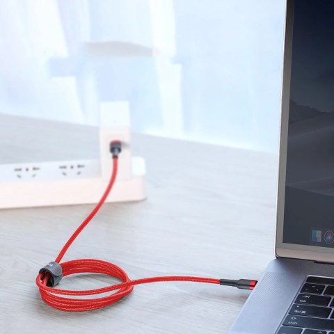 Kabel Baseus CATKLF-G09 USB-C - USB-C PD QC 60W 3A 480Mb/s 1m - czerwony Kabel Baseus CATKLF-G09 USB-C - USB-C PD QC 60W 3A 480Mb/s 1m - czerwony