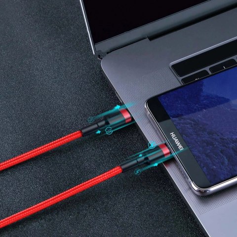 Kabel Baseus CATKLF-G09 USB-C - USB-C PD QC 60W 3A 480Mb/s 1m - czerwony Kabel Baseus CATKLF-G09 USB-C - USB-C PD QC 60W 3A 480Mb/s 1m - czerwony