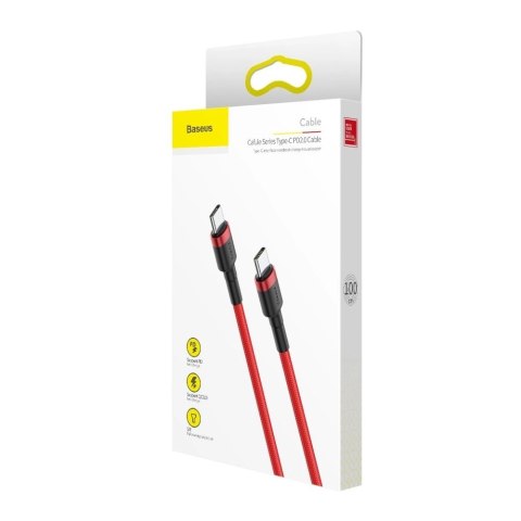 Kabel Baseus CATKLF-G09 USB-C - USB-C PD QC 60W 3A 480Mb/s 1m - czerwony Kabel Baseus CATKLF-G09 USB-C - USB-C PD QC 60W 3A 480Mb/s 1m - czerwony