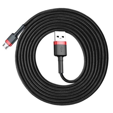 Kabel Baseus Cafule Cable CAMKLF-C91 USB-A / micro USB 1.5A 2 m - czarno-czerwony Kabel Baseus Cafule Cable CAMKLF-C91 USB-A / micro USB 1.5A 2 m - czarno-czerwony