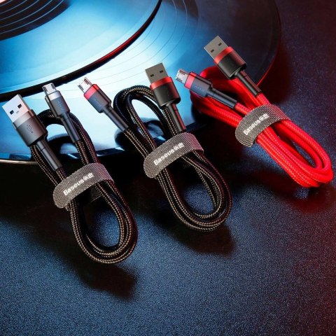 Kabel Baseus Cafule Cable CAMKLF-C91 USB-A / micro USB 1.5A 2 m - czarno-czerwony Kabel Baseus Cafule Cable CAMKLF-C91 USB-A / micro USB 1.5A 2 m - czarno-czerwony