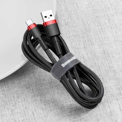 Kabel Baseus Cafule USB-A / USB-C QC 3.0 3A 0.5 m - czarno-czerwony Kabel Baseus Cafule USB-A / USB-C QC 3.0 3A 0.5 m - czarno-czerwony