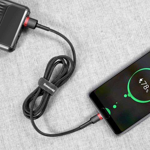 Kabel Baseus Cafule USB-A / USB-C QC 3.0 3A 0.5 m - czarno-czerwony Kabel Baseus Cafule USB-A / USB-C QC 3.0 3A 0.5 m - czarno-czerwony