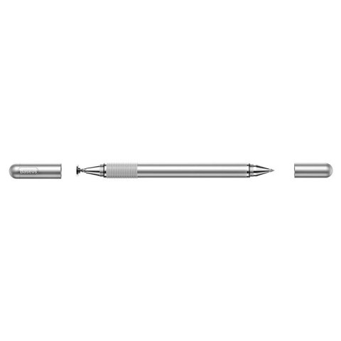 Rysik Baseus Golden Cudgel ACPCL-0S dwustronny do tabletów, telefonów z żelopisem - srebrny Rysik Baseus Golden Cudgel ACPCL-0S dwustronny do tabletów, telefonów z żelopisem - srebrny