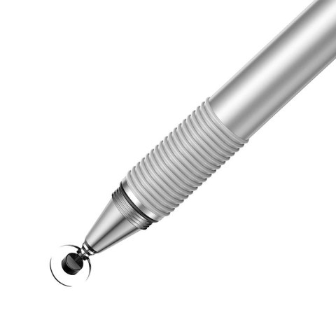 Rysik Baseus Golden Cudgel ACPCL-0S dwustronny do tabletów, telefonów z żelopisem - srebrny Rysik Baseus Golden Cudgel ACPCL-0S dwustronny do tabletów, telefonów z żelopisem - srebrny