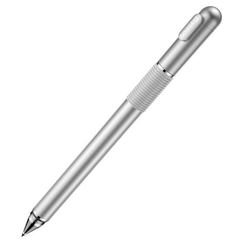 Rysik Baseus Golden Cudgel ACPCL-0S dwustronny do tabletów, telefonów z żelopisem - srebrny Rysik Baseus Golden Cudgel ACPCL-0S dwustronny do tabletów, telefonów z żelopisem - srebrny