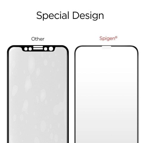 Szkło hartowane Spigen Glass FC z czarną ramką na iPhone X / XS / 11 Pro Szkło hartowane Spigen Glass FC z czarną ramką na iPhone X / XS / 11 Pro